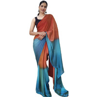 Satrani WomenS Chiffon Ready To Wear Saree With Unstitched Blouse Piece(3029S196N_Orange)