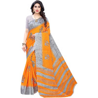 Yashika Womens Woven Art Silk Standard Length (NAURTA Orange