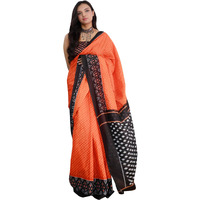 AKHILAM Womens Bagh Printed Pure Cotton Ready To Wear one Minute Saree With Unstitched Blouse Piece