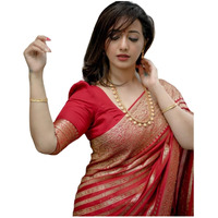 Yashika Womens Fancy Banarasi Kanjivaram Art Silk Saree with Blouse Pieces||Red Coloured Kanjivaram Saree|| AZ-YS-OG-ASHOKA RED