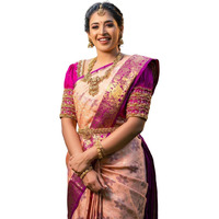 SGF11 Womens Kanjivaram Soft Silk Saree With Blouse Piece (Pink
