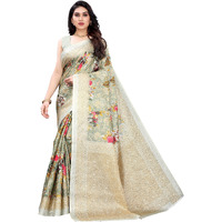 Yashika Womens Art Silk Saree With Blouse Piece (Pudina Green_Green)
