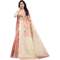 Yashika Womens Art Silk Saree With Blouse Piece (Pudina Pink_Pink)