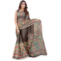 MIRCHI FASHION Womens Kota Doria Kota Doria Checks Woven Geometric Printed Saree with Blouse Piece (38546-Brown, Yellow, Red)