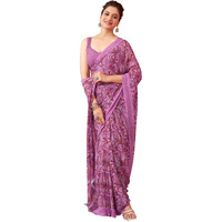 SIRIL Womens Georgette Printed Saree With Unstitched Blouse Piece (3448S1088_Light Pink)