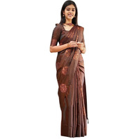 Shiv Textiles Womens Banarasi Silk Saree with Blouse Perfect for Every Occasion brown