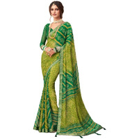Jaanvi fashion Womens Plain Weave Pure Chiffon Saree With Blouse Piece (classical-12405-c-re_Green)