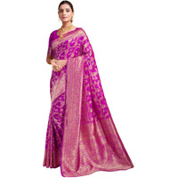 SIRIL Womens Silk Jacquard Saree With Unstitched Blouse Piece (3662S393_Pink)
