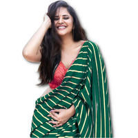 Sidhidata Textile Womens Dola Silk Foil Printed Saree With Unstitched Blouse Piece (Q Green)