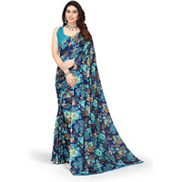 Yashika Womens Jacquard Georgette Saree (ECHO BLUE