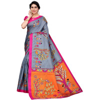 Yashika Womens Jacquard Art Silk Saree (DANDIYA Grey-N 1)