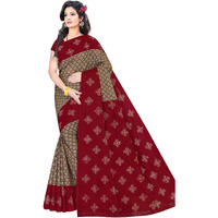 TAMAIRA FASHION Womens Plain Weave Cotton Saree (973_Brown)