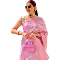 SIRIL Womens Art Silk Jacquard Saree With Unstitched Blouse Piece (3382S385_Light Pink)