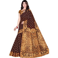 TAMAIRA FASHION Womens Plain Weave Pure Cotton Saree Without Blouse Piece(2355_Dark Chocolate)