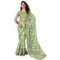 Satrani Womens Pure Georgette Saree (3252S585N_Mint Greeen4)