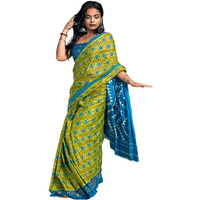SIRIL Womens Printed Cotton Saree with Unstitched Blouse Piece (3322S256_Green)