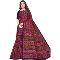 TAMAIRA FASHION Womens Plain Weave Pure Cotton Saree Without Blouse Piece(11027_Magenta)