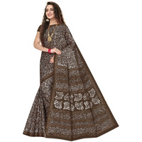 TAMAIRA FASHION Womens Plain Weave Pure Cotton Saree Without Blouse Piece(1654_CoffeeBeige)