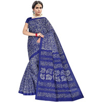 TAMAIRA FASHION Womens Plain Weave Pure Cotton Saree Without Blouse Piece(1654_Blue)