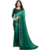Pratham Blue Womens Silk Saree With Blouse Piece (AM-116_Dark Green)