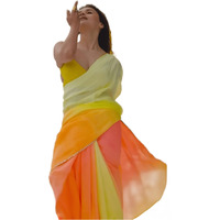 Sidhidata Womens Printed Pure Georgette Lace Boardered Saree With Unstitched Blouse Piece (Alia_MultiColour_Free Size)