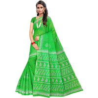TAMAIRA FASHION Womens Moonga Check Pure Cotton Saree Without Blouse Piece(1756_ParrotGreen)