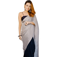 Sidhidata Womens Woven Pure Chiffon Saree With Blouse Piece (Rupali_Z Dark Grey)