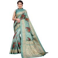 Yashika Womens Jacquard Art Silk Standard Length (MUSKAN Green