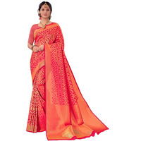 Pujia Mills Women And Girls Banarasi Silk Saree With Blouse Piece (Kumbhi Saree_Rani)