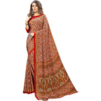 Jaanvi fashion Womens Crepe Silk Printed Saree With Blouse(ethnic-angle-8505-a,Red)