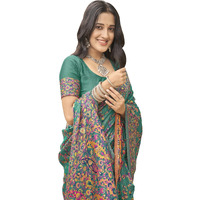Glory Sarees Womens Kashmiri Pashmina Silk Woven Saree With Blouse Piece (Heritage_Silk108_Rama)