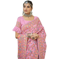 Glory Sarees Womens Kashmiri Pashmina Silk Woven Saree With Blouse Piece (Heritage_Silk108_Pink)