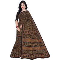 TAMAIRA FASHION Womens Plain Weave Pure Cotton Saree Without Blouse Piece(11027_Black)