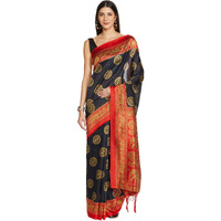 Winza Designer CHOTA HAATHI BLACK Plain Mysore Silk Saree for women CHOTA HAATHI BLACK