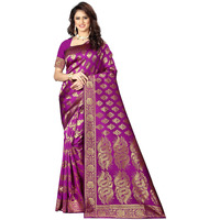 Sugathari Womens Banarasi Saree Pure Kanjivaram Silk Saree Soft new ladies 2023 Design Wear Pattu Sarees Latest Cotton Party Sari collections With Blouse Piece for Wedding sadi (PARI 75 PURPLE)