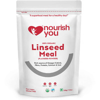 NOURISH YOU Cold Milled Organic Flax Seed Powder 200G | ALSI Powder| Rich in Omega 3 | Fibre- 200 GM (Pack of 1)