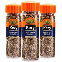 Kery Roasted Saunf Mukhwas [Diet Green Fennel Mouth Freshener] 3 Bottles, 180 Gm