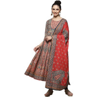 BIBA WOMEN PRINTED ANARKALI SALWAR KURTA DUPATTA(SKDFOLK TAL9035_BLUE_34)