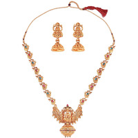 ZAVERI PEARLS Sacred Goddess Temple Necklace Set For Women-ZPFK7691