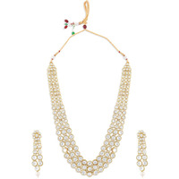 Zaveri Pearls Traditional Kundan Necklace Set for Women-ZPFK8671 ( Gold )