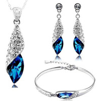 YouBella Jewellery set for women Crystal Stylish Necklace Jewellery Set with Earrings and Bracelet for Girls and Women