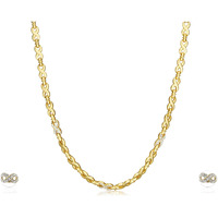 Estele 24 Kt Gold Plated Infinity Loops with Austrian Crystal Necklace Set for Women