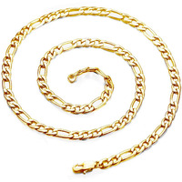 Yellow Chimes Chain for Men and Boys Gold Figaro Neck Chain for Men | Stainless Steel Chains for Men | Birthday Gift for Men and Boys Anniversary Gift for Husband