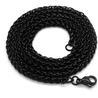 Yellow Chimes Chain for Men and Boys Black Chain Interlinked Neck Chain | Stainless Steel Chains for Men | Accessories Jewellery for Men | Birthday Gift for Men & Boys Anniversary Gift for Husband
