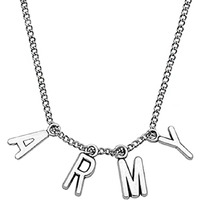 Yellow Chimes Chain Pendant Necklace for Unisex Silver Chain Necklace Stainless Steel ARMY Pendant Necklace for Girls and Boys.