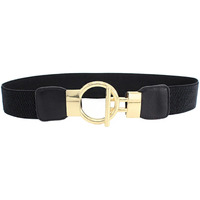 Yellow Chimes Waist Belt for Women Kamarband Black Retro Elastic Stretchy Metal Buckle Kamarband Waist Belt for Women and Girls