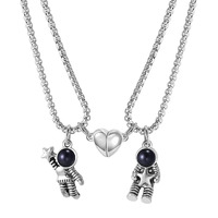 Yellow Chimes Pendant for Girls and Boys Couple Necklace Gifts Couple Pendant | Valentine Special Magnetic Love Heart Couple Pendants Stainless Steel Locket for Couples | Valentine Gift for Girlfriend