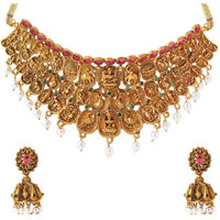 Yellow Chimes Jewellery Set for Women and Girls | Gold Plated Temple Jewellery Set Traditional | Accessories Jewellery for Women | Birthday Gift for girls and women Anniversary Gift for Wife