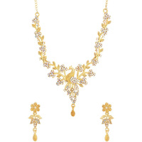 Yellow Chimes Jewellery Set for Women and Girls Crystal Bridal Jewellery Set for Wedding | Bridal Jewellery Set | Birthday Gift for girls and women Anniversary Gift for Wife (Design 7)