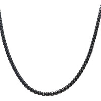 THE MEN THING BLACK ROUND BOX - 3mm Chain Stainless Steel 24 inch Necklace for Men & Boys